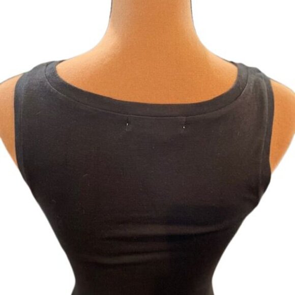 Treasure & Bond Black Mini Tank Dress with Tulip Hem and Ruched Side NWOT XXS - Picture 4 of 7